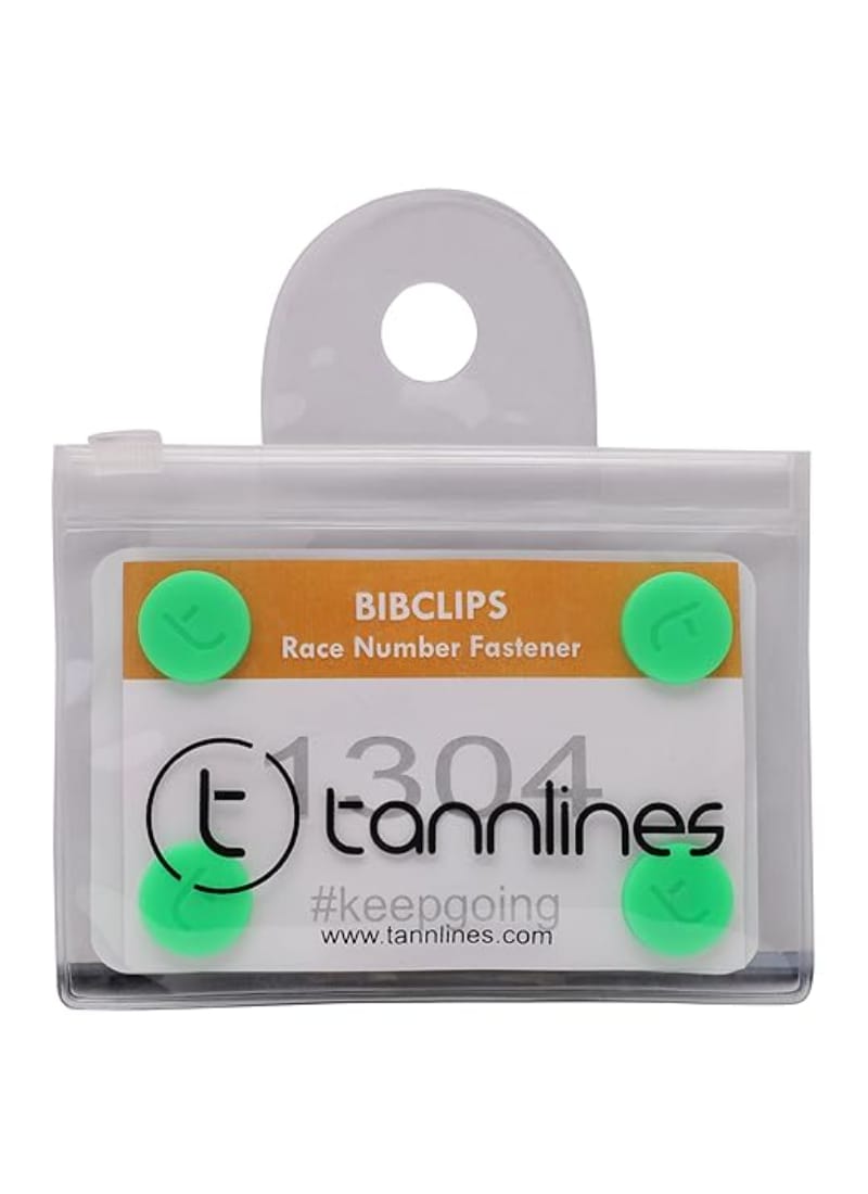 Tannlines BibClips - Marathon Race Number Fastener (Set of 6 Clips) | Say No to Safety Pins | No Making Holes on Your Running Top | Patented Design Green