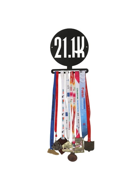 RUNWYND 21K Medal Hanger - Black (23 cm x 25 cm)