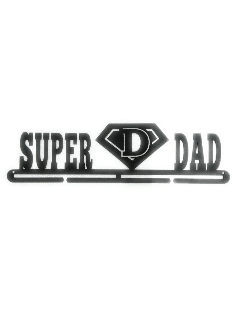 RUNWYND Super Dad Medal Hanger - Black (48 cm x 13 cm)