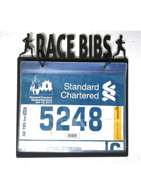 RUNWYND Marathoner/Runner Bib Only Wall Display Unit - Black (35 cm x 33 cm)