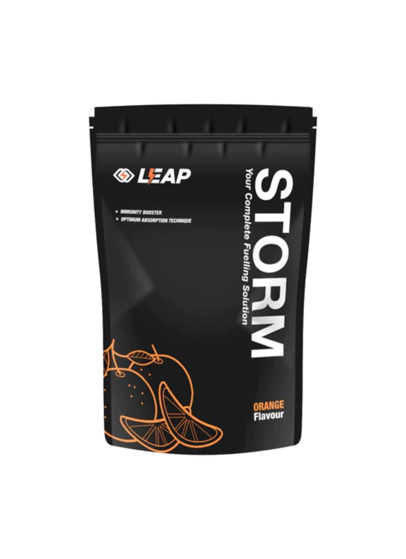 Leap Storm Multivitamin Hydration/Electrolyte Powder for Instant Energy & Endurance, Help Boost Immunity (Orange Flavor): 1120 g