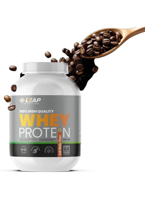 Leap Whey Protein Isolate 2kg Pack Fuel Your Fitness Journey with Advanced Nutrition and Unparalleled Performance (CAFE MOCHA)