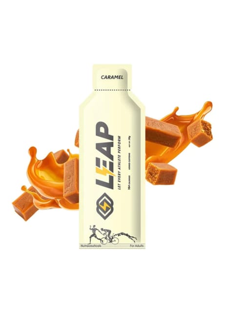 Leap Energy Gel for Runners, Cyclists & Athletes -Natural Ingredients for Quick Energy & Easy Digestion (Caramel)