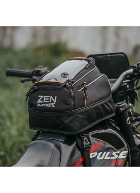 Golden Riders | ZEN | Non Magnetic Tank Bag with Rain Cover for all Motorcycles, Quick-Access Pockets, with Water Resistant & 12 Months Warranty on Expension 14 Liter 14 Liter