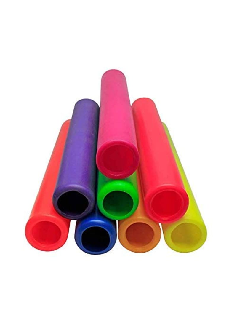 Fitfix® Track & Field Plastic Relay Race Batons for Athletics Practice, Track and Field Sports Race Equipments for Running Race Team- (Multicolour) (Set of 6) (Junior) 1.25 inch Dia Length 30 cm