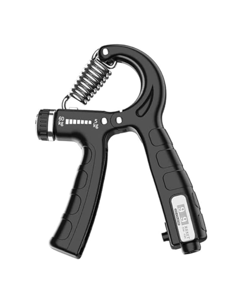 FitFix Advanced Adjustable Hand Grip Strengthener with Built-in Digital Counter for Men & Women - Your Ultimate Gym Companion for Forearm and Finger Power Training (60kg Resistance)