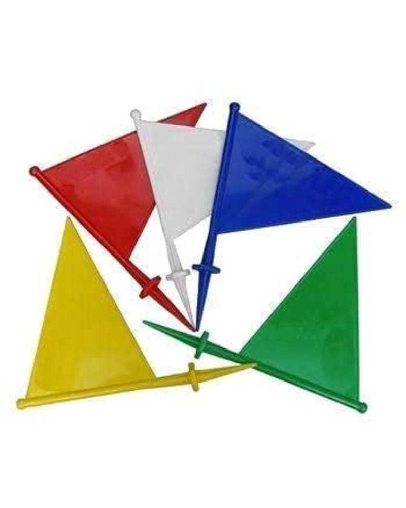 Fitfix® Boundary Flag for Marking for All Sports Cricket, Football etc (Color May Vary) - Set of 5 Assorted Colour