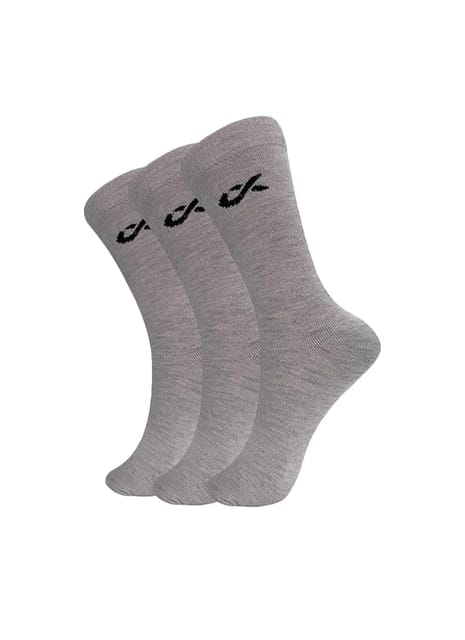 XJARVIS ® Texas Premium Socks for Men's Solid Calf Crew Combed Cotton Full Length Formal Official Socks for Summer, Odour Free & Breathable Comfort, Free Size  Grey - Pack of 3