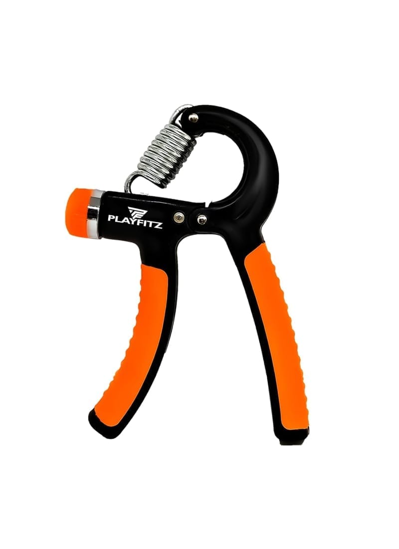 PLAYFITZ Power hand Grip Strength Trainer Adjustable Hand Gripper for Men & Women for Gym Hand Grip for Workout, Muscle Building, Finger Exercise Power Gripper Resistance 22-132Lbs (10-60kg), ORANGE