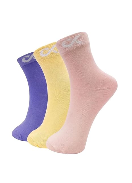 XJARVIS Malibu Solid Ankle Socks for Women & Girls, Half Terry Cotton Bamboo Socks for Running, Cycling & Gym, Odour Free Breathable Ultra Soft Pack of 3 (Pink/Purple/Yellow) Search this page