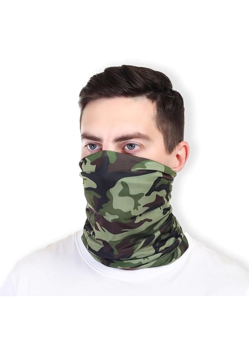 PLAYFITZ Bahamas Premium Bandana for Dust & Sun Protection, Comes With Cool Lightweight, Windproof, Breathable Material, Fishing Hiking Running Cycling, Camo Green