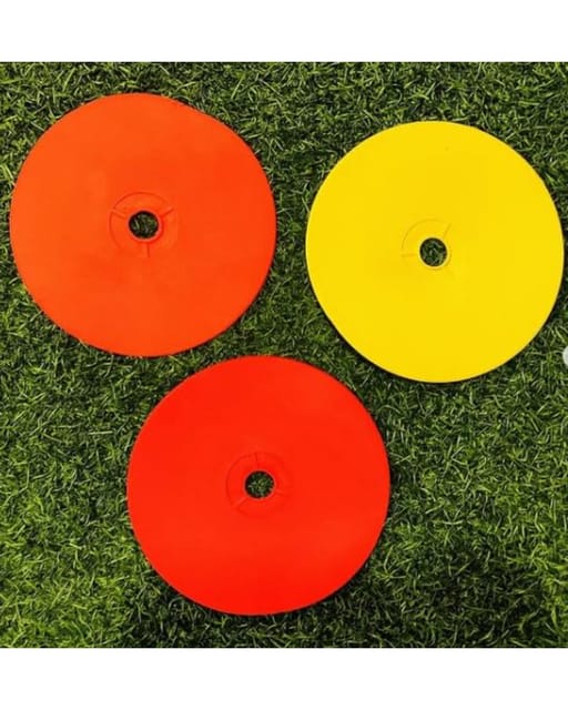 FITFIX TPE Sports Poly Spot Flat Cones, Soccer Cones, Field Court Markers, Sit Spots, Flat Discs, Soccer Training Equipment, Agility Practice– : Multiple Colors size 6 inch /150 mm (MIX 6 COLOURS)