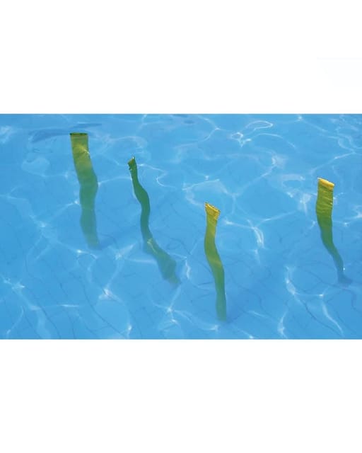 Fitfix® Underwater Slalom Poles 150 cm Laminated Yellow Strips with Ballast & Foam Seaweed Effect Set of 8 ps Versatile Durable Easy Setup for Exciting Aquatic Workouts Training Recreational Play