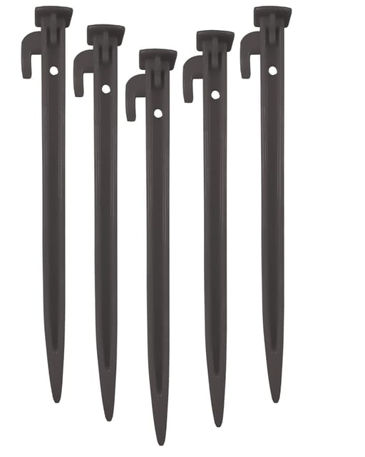 Fitfix® Plastic Tent Stakes/Ground Pegs Heavy Duty and Larger Durable Spike Hook for Campings Outdoor and Garden Lawn, Sturdy Canopy Stakes Accessories Suitable for Sand Beach Woods (Black)