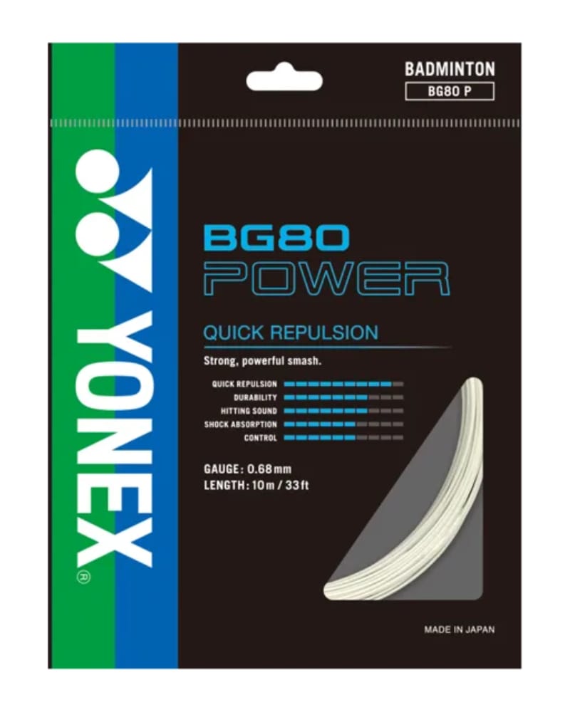 Yonex BG 80 Power Badminton Strings, 0.68 mm