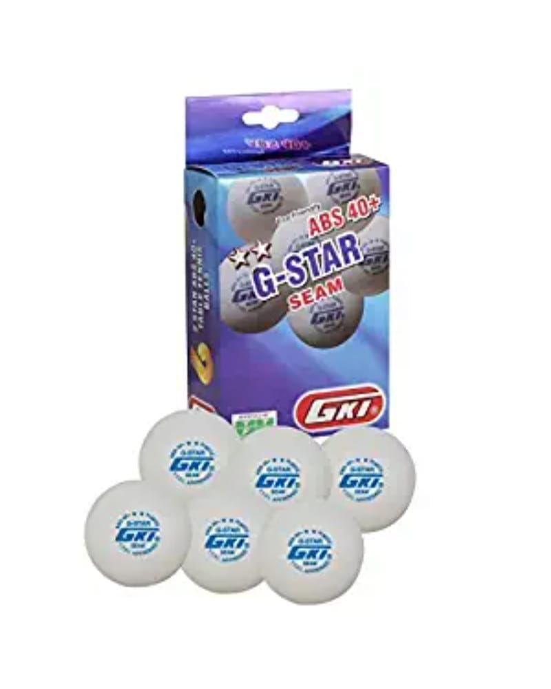 GKI G-Star ABS Plastic 40+ Table Tennis Ball, Pack of 12 (White)