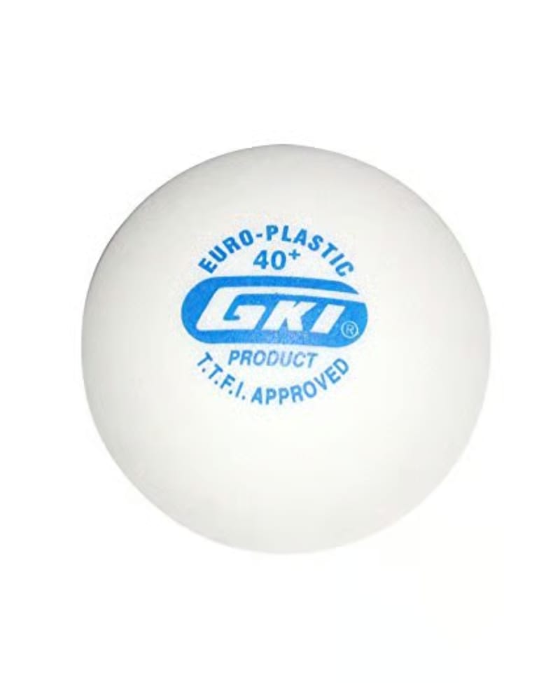 GKI Euro plastic 40+ Table Tennis Balls (White) - 6 Balls - 1 Handkerchief