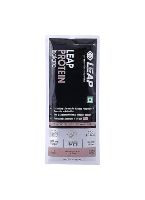 Leap Whey Protein Isolate(Chocolate Flavor)-34gm Sachets