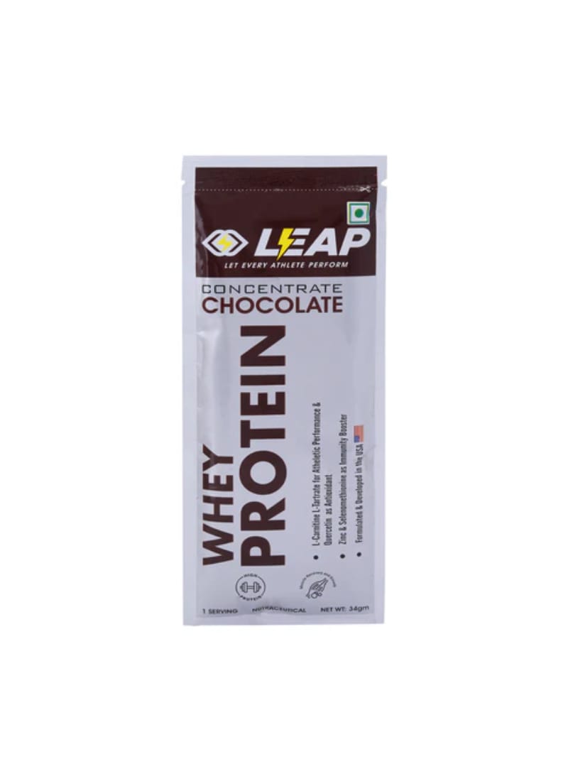 Leap Whey Protein Concentrate (Chocolate Flavor)-34gm Sachets
