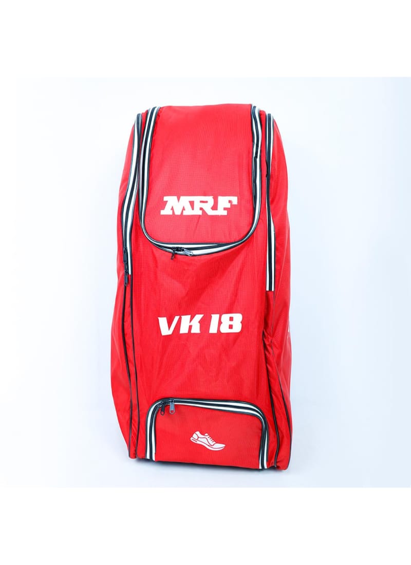 AASHRAY MRF VK-18 Shoulder & Wheelie Cricket Kit Bag, Superior Heavy Duty Fabric, Concealed 2 Bat Pocket, Wheels for Easy Drag, Adjustable Padded Straps.