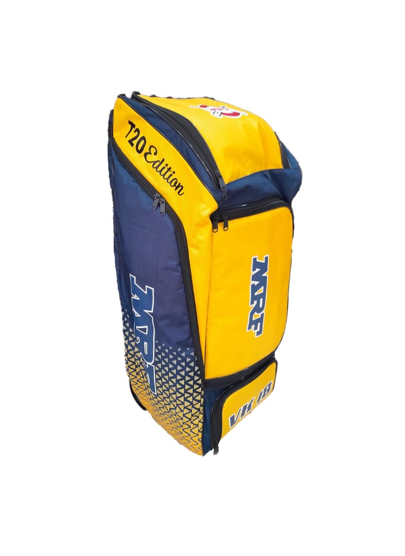 AASHRAY MRF T20 Edition Duffle Wheelie Cricket Kit Bag Padded Bat Pockets, Separate Helmet & Shoe Pocket, Leg Guard Pockets
