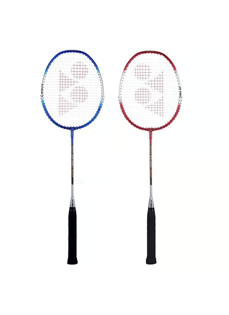 Yonex ZR 100 Light Aluminium Badminton Racquet Pack of 2 with Full Cover | Made in India Blue & Red