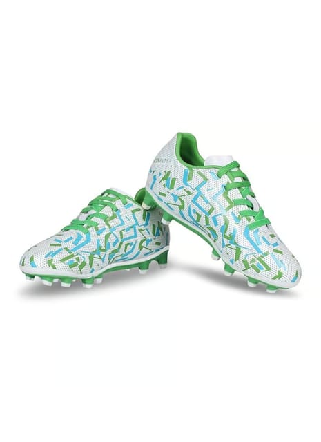 Nivia Encounter 10.0 Football Studs Lightweight Shoe for Kids White Green
