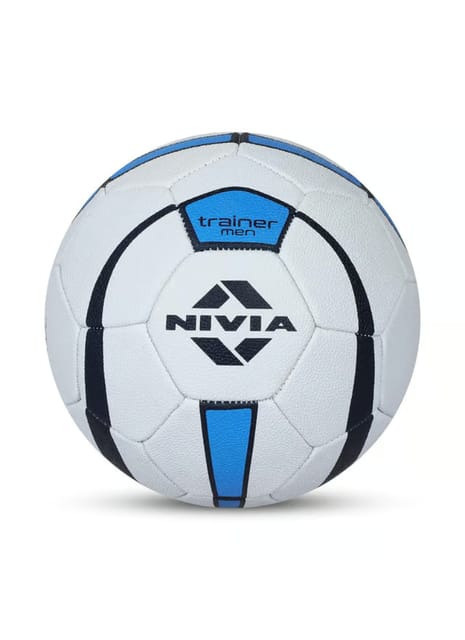 Nivia Trainer Synthetic Rubber Handball for Men, White Blue