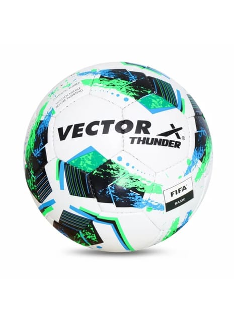VECTOR X THUNDER Hand stitched Football - Size: 5 (Pack of 1) - White-Green
