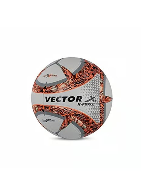 Vector X PU Force Thermo Bonded Football Ball, White Orange, Size-5