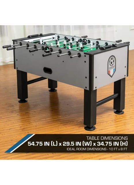 KD Official Soccer Table 54" Competition Size Indoor Foosball Table, Gray