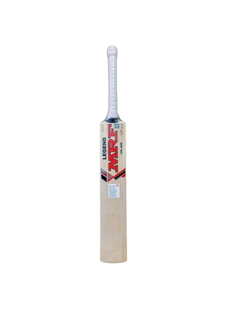 MRF Legend VK 400 English Willow Cricket Bat, Virat Kohli Series, Premium Grade, 7-10 Straight Grains, Rounded Sarawak Cane Handle (SH- Full Size)