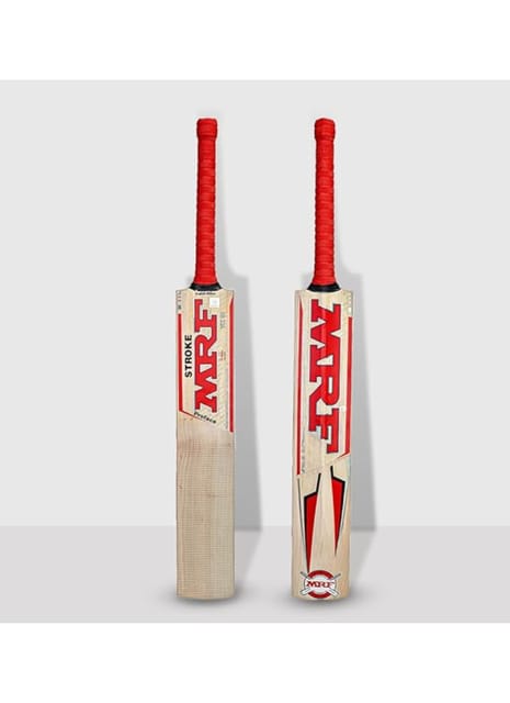 MRF VK-18 Stroke English Willow Cricket Bat, Hand Picked, Full Profile, Optimum Balance, Thick Edges, Rounded Sarawak Combination Cane Handle (SH-Full Size)