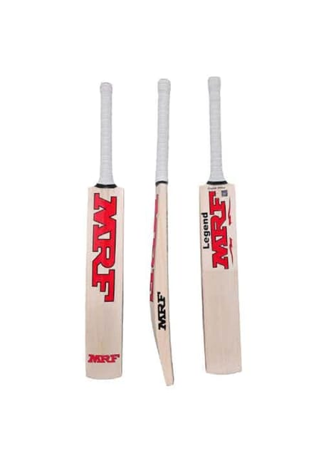 MRF Legend English Willow Cricket Bat, Extra Scooping, 6-Piece Cane Handle, Huge Edges, Subcontinent Style Bow, Light Pick Up, Padded Cover (Size-6)