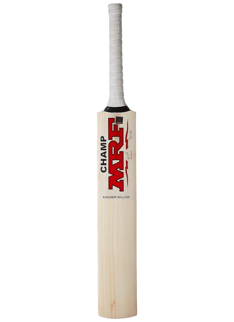 MRF Champ Kashmir Willow Cricket Bat, Premium Kashmir Willow, Mid-Blade Sweet Spot, Balanced Profile (Size-4)