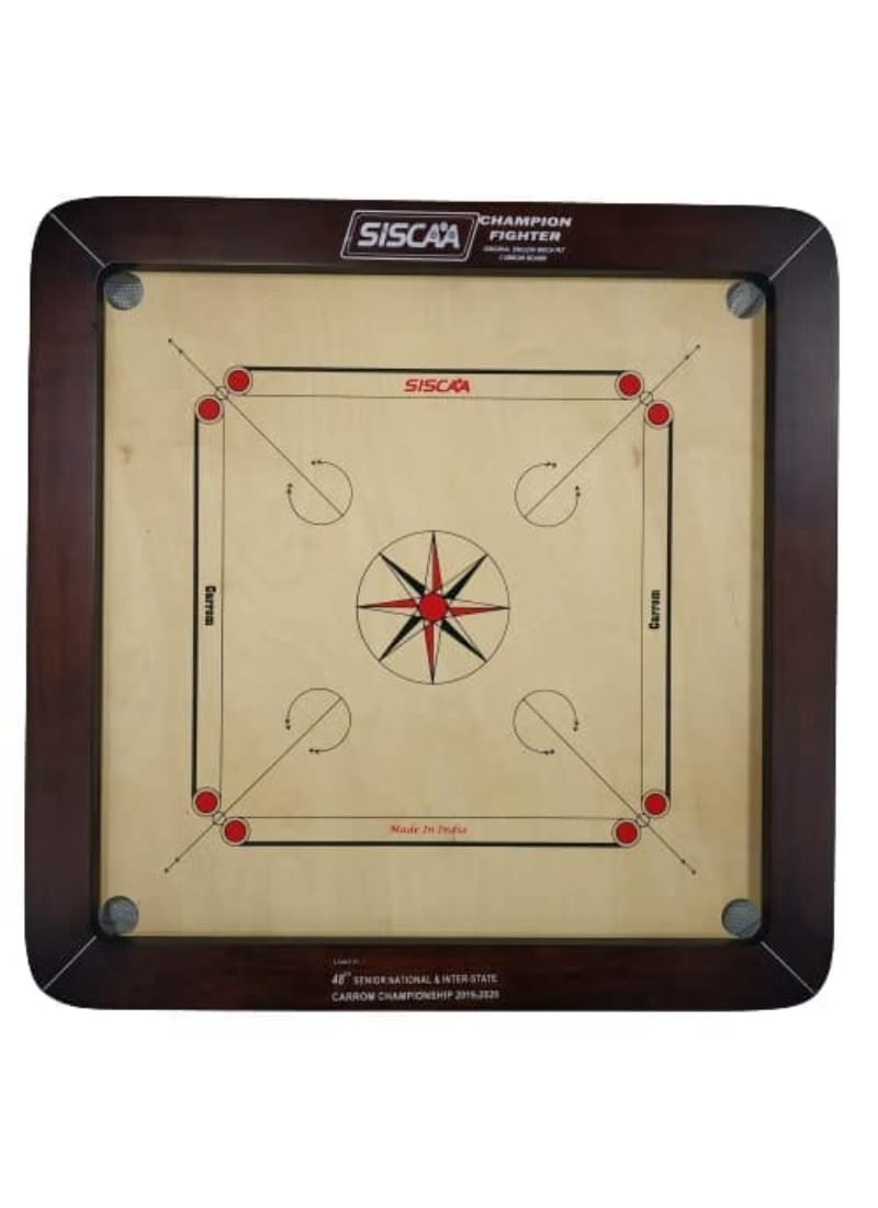 Siscaa Carrom Board Champion Fighter Frame Carrom Board 20mm Fast English Birch Ply Best Carrom