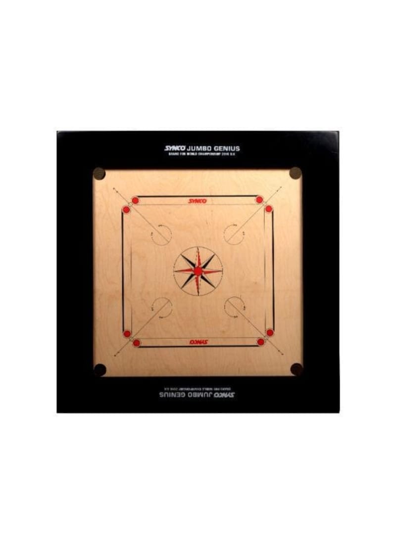 Synco Jumbo Carrom Genius Full Size Carrom Board Thick Border