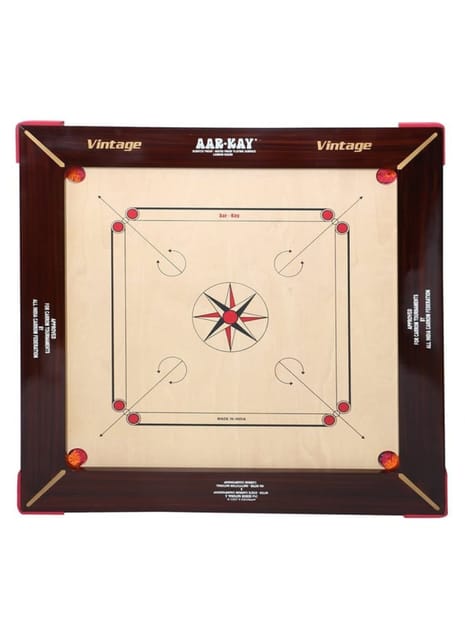 AAR-Kay Carrom Board Vintage Champion Plywood Approved by Carrom Federation of India & International Carrom Federation