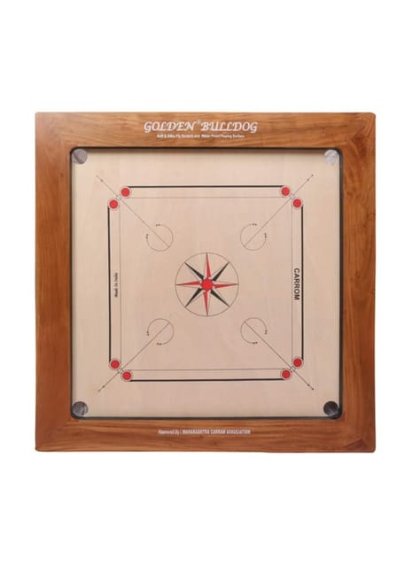 KD Sports Golden Carrom Board Bulldog Antique Indoor Board Game Approved by Carrom Federation of India & Maharashtra Carrom Association