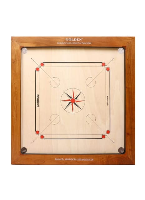 KD Golden Carrom Board Champion Antique Indoor Board Game Approved by Carrom Federation of India & Maharashtra Carrom Association