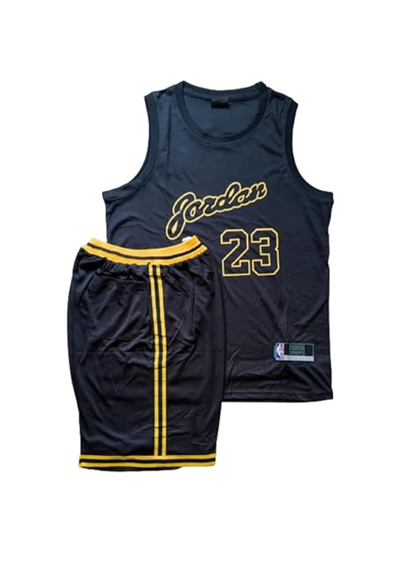 Aashray Jordan 23 Basketball Replica Jersey & Shorts Set with Badges (Unisex)