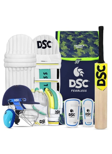 DSC Cricket Kit Full Cricket Equipment Junior to Senior with Helmet