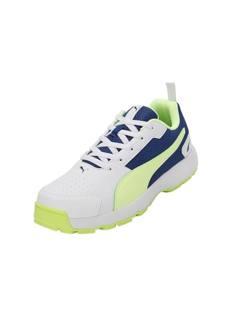 Puma Cricket Shoes Highrun White-Blazing Blue-Fast YelloW 10780603