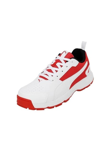 Puma Cricket Shoes Highrun White-Burnt Red-Black 10780602