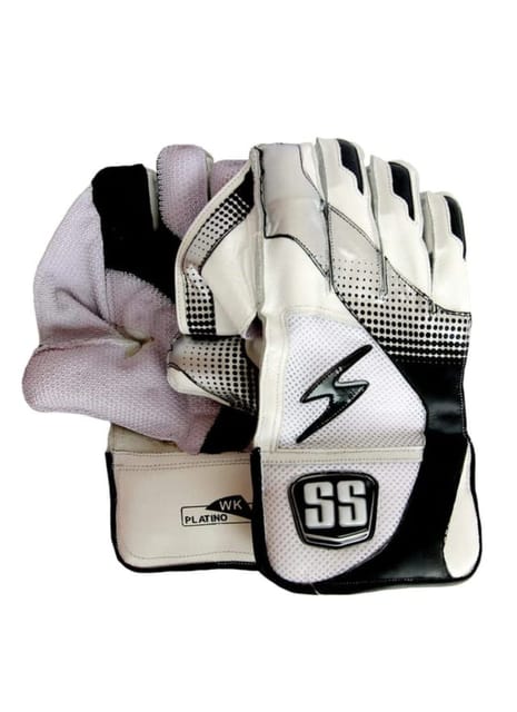 SS Platino Wicket Keeping Gloves , White/Black