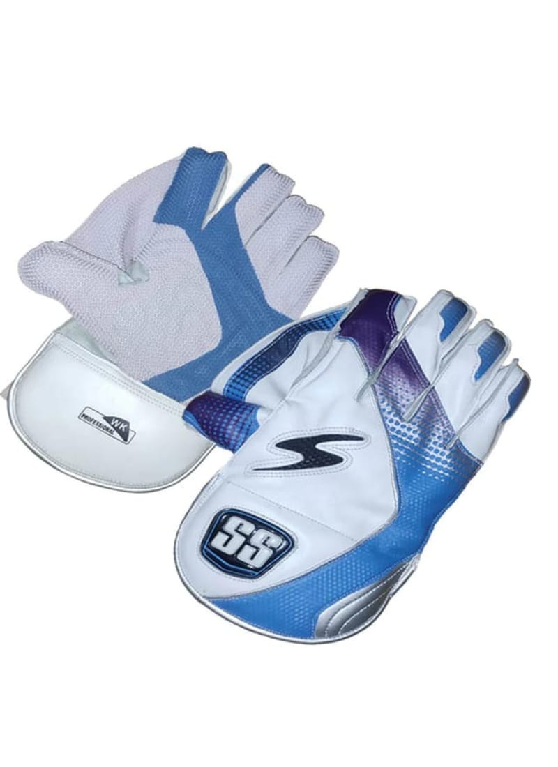 SS Professional Wicket Keeping Gloves , White/Blue