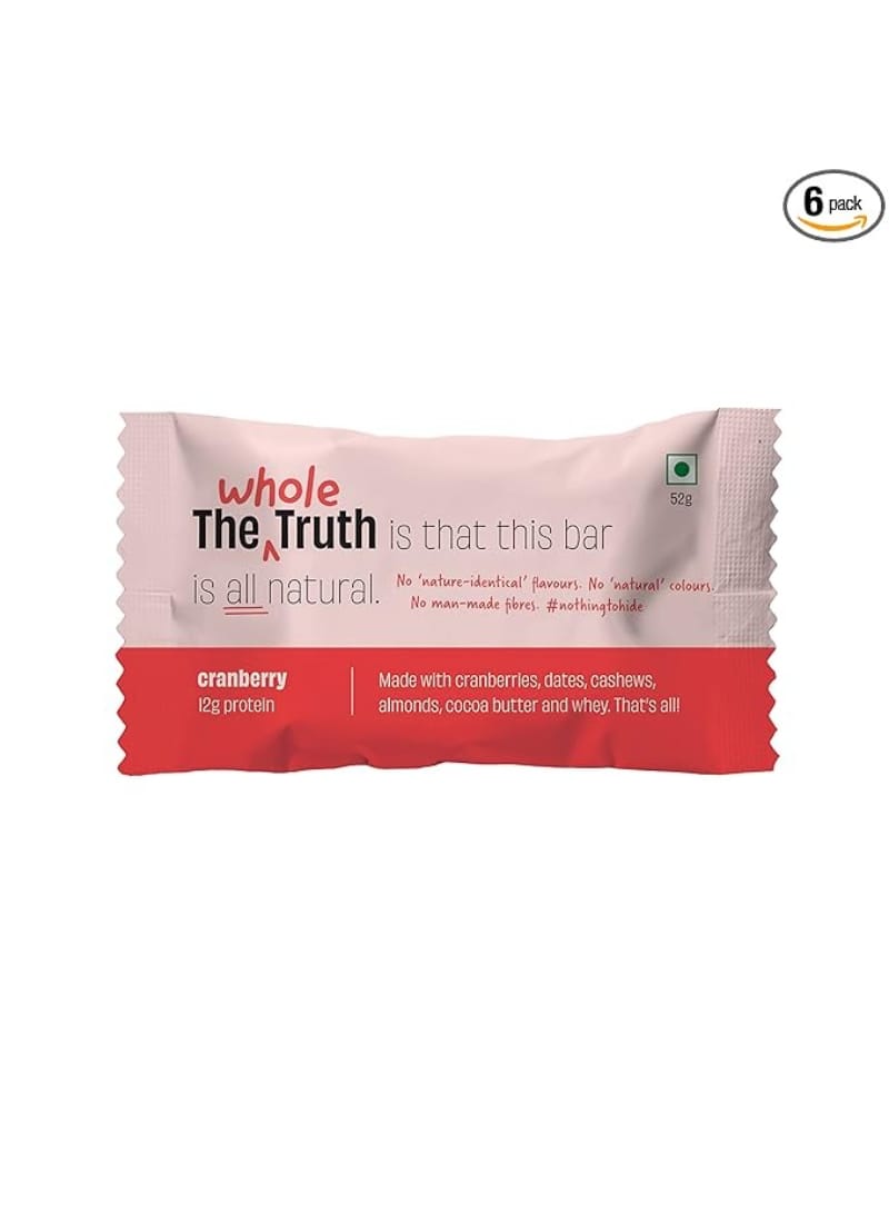 The Whole Truth Cranberry 12g Protein Bar 52g Pack Of Six6