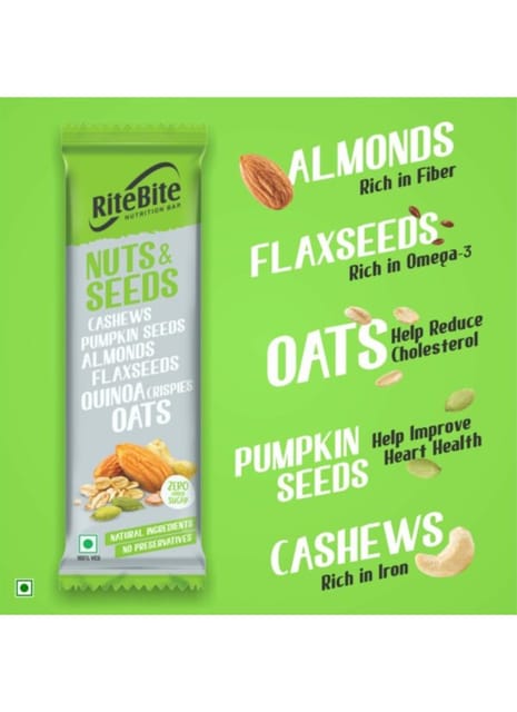 RiteBite Nuts & Seeds Bar 420g - Pack of 12