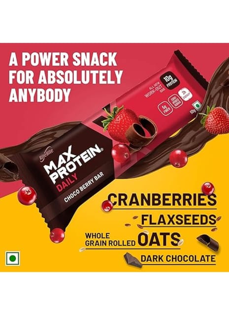 Ritebite Max Protein Daily Choco Berry Bars 1200g - Pack of 24 (50g x 24)