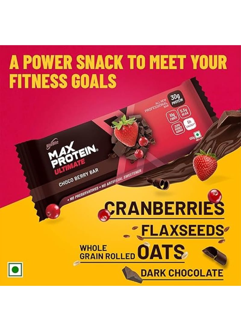 RiteBite Max Protein Ultimate Choco Berry Bars 1200g - Pack of 12 (100g x 12)